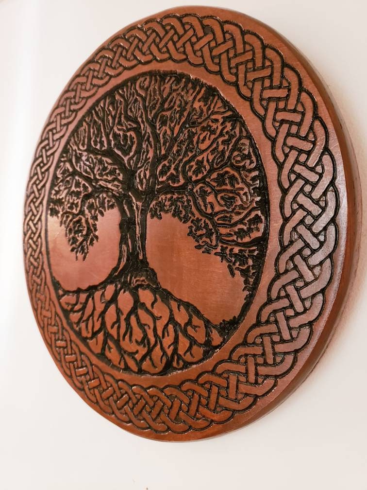 Celtic Tree of Life Inspired Wood Carving