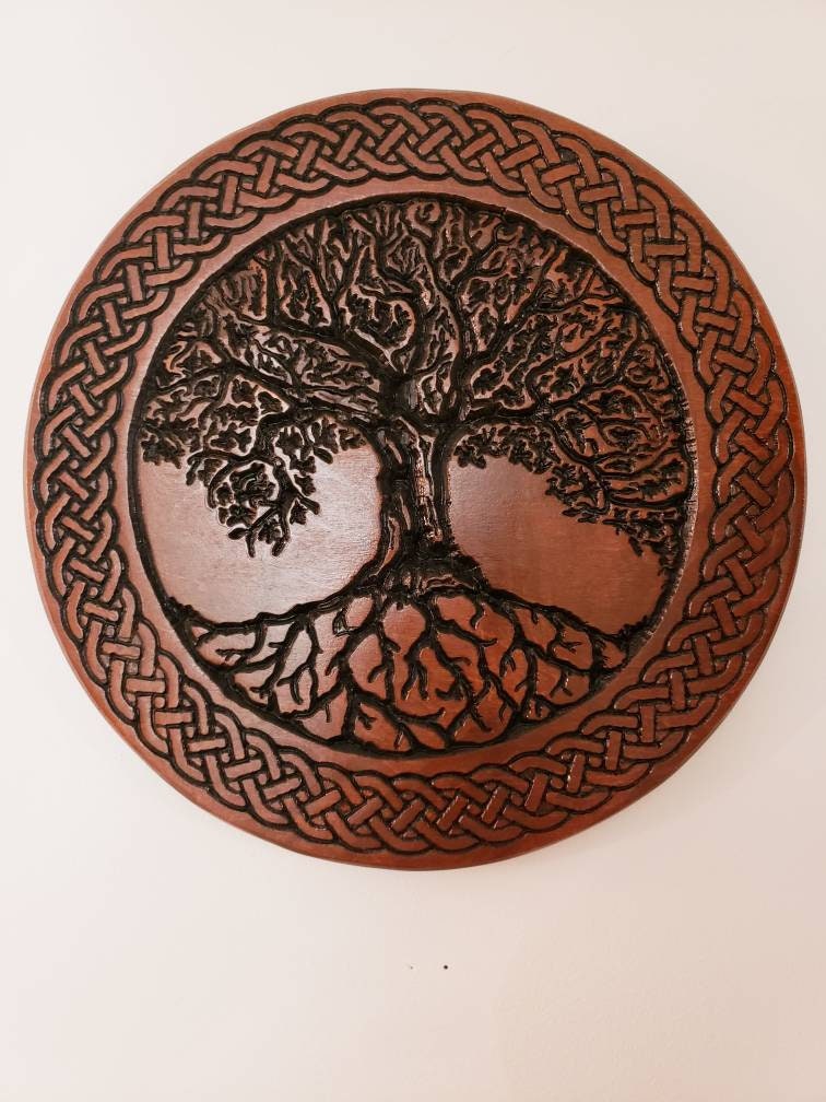 Celtic Tree of Life Inspired Wood Carving