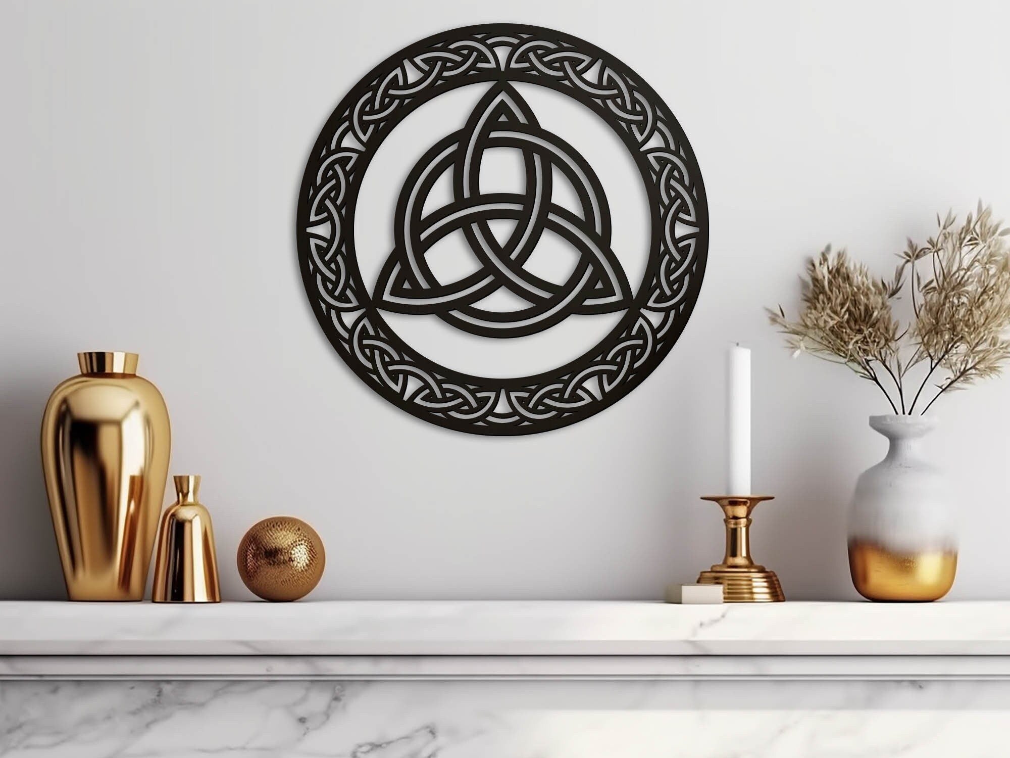 Trinity knot wood wall decor