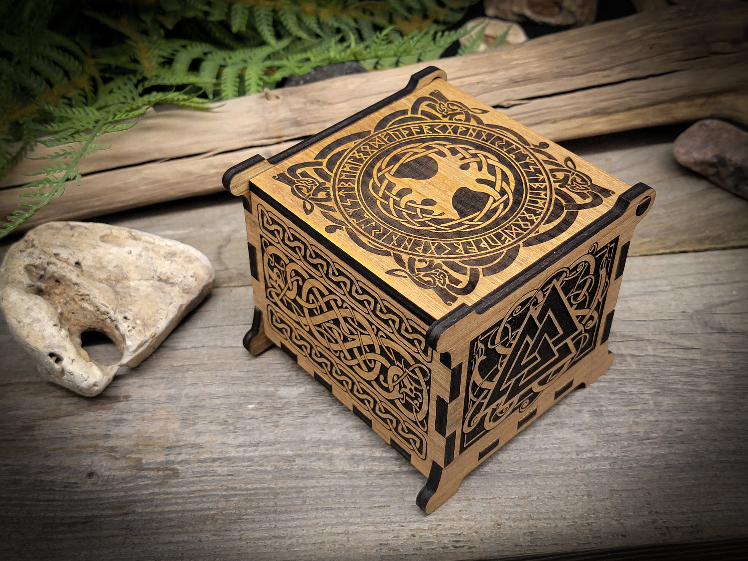 Viking Keepsake Box Norse Runes Scandinavian Pagan