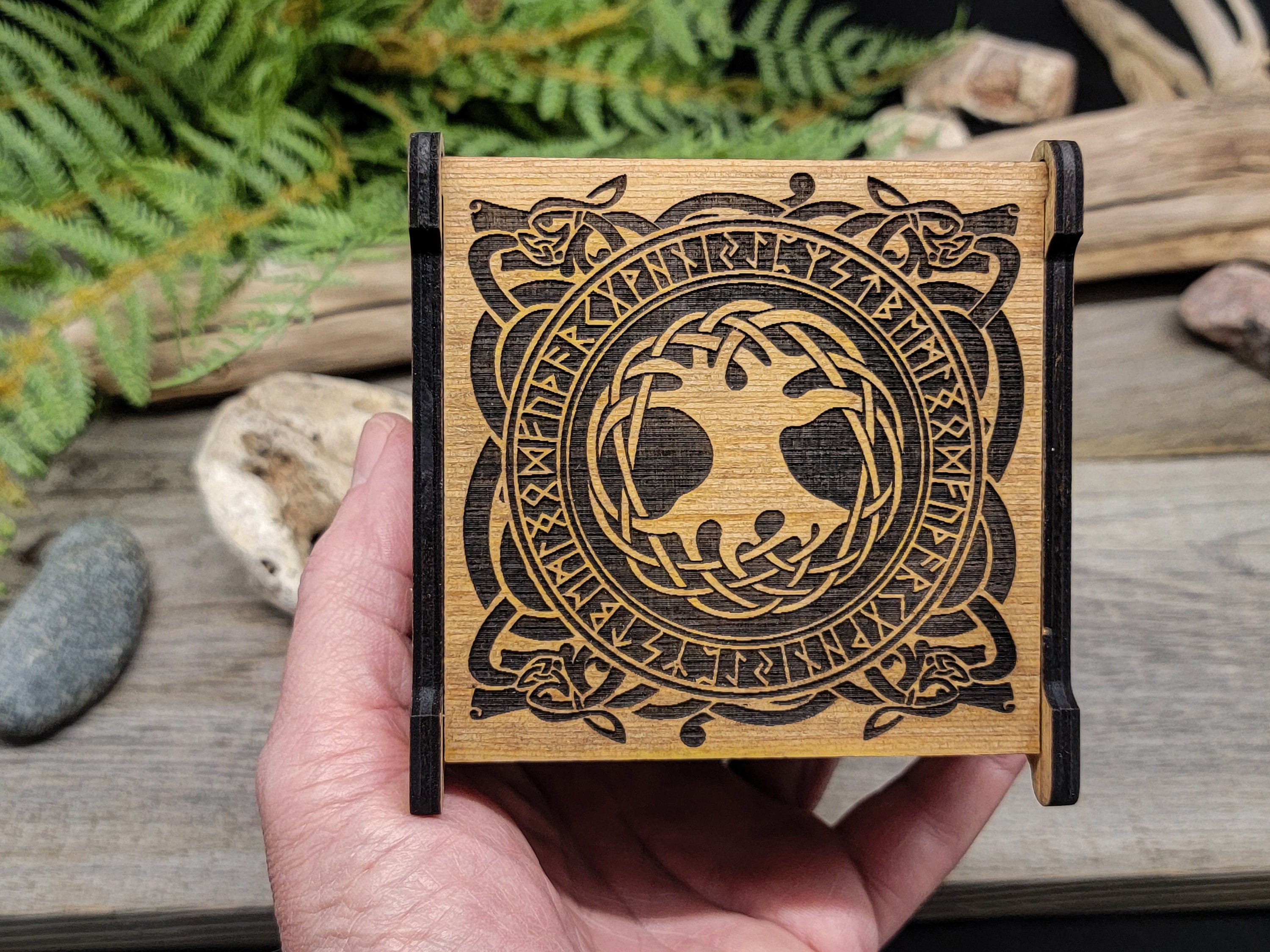Viking Keepsake Box Norse Runes Scandinavian Pagan