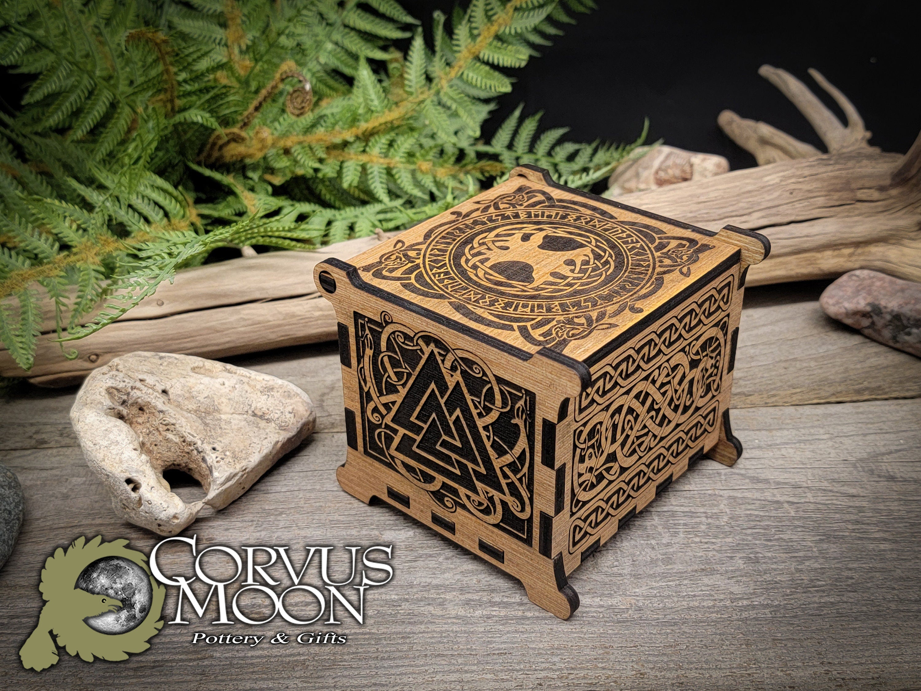Viking Keepsake Box Norse Runes Scandinavian Pagan