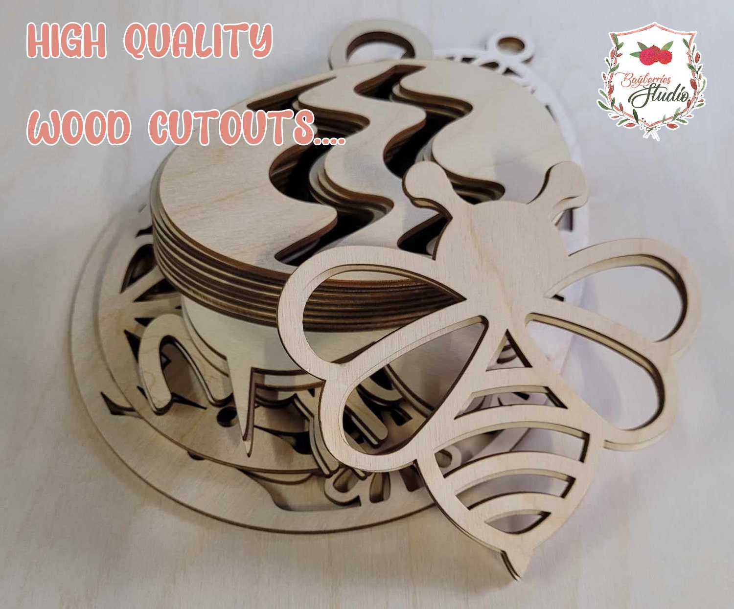 Laser Cut Unfinished Wood Cutout Shapes