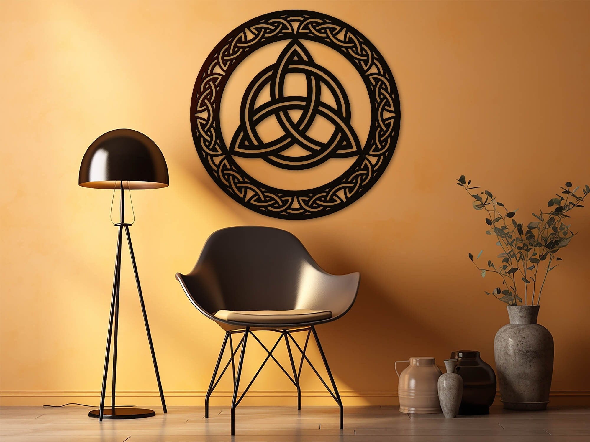 Trinity knot wood wall decor