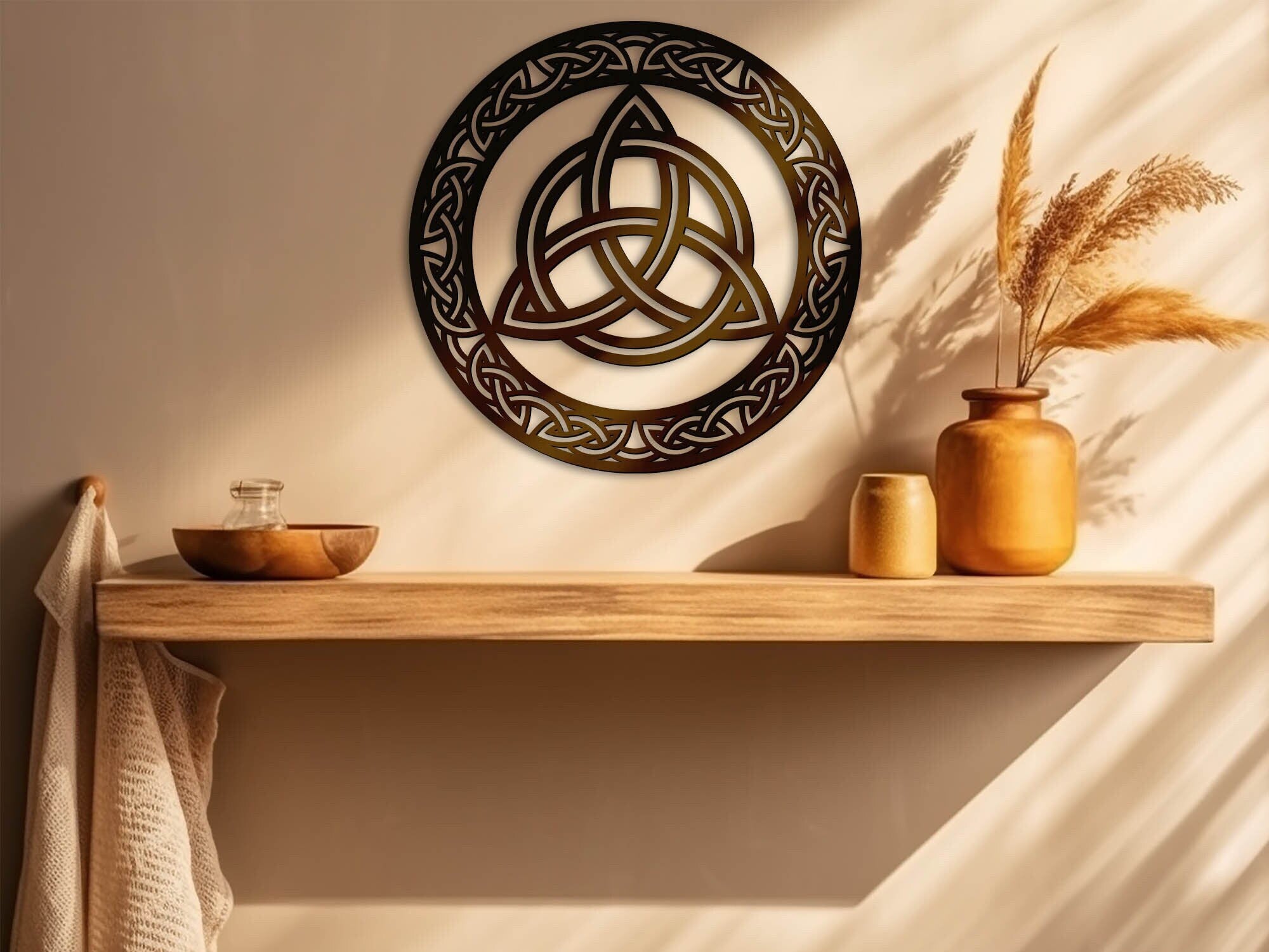 Trinity knot wood wall decor