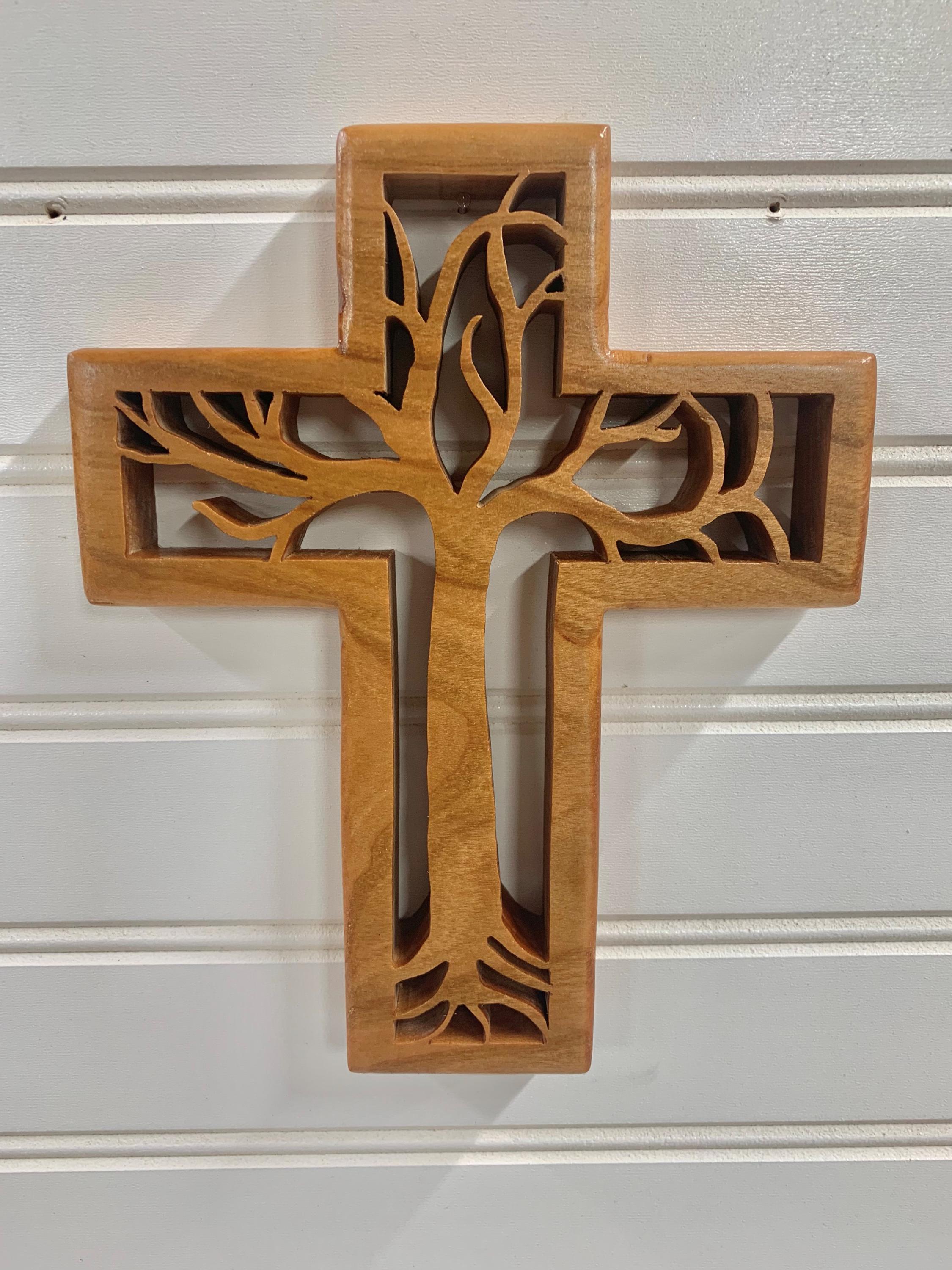 Tree of Life Cross Small Handmade Wall