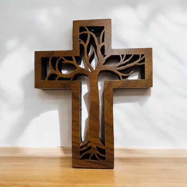 Tree of Life Cross Small Handmade Wall