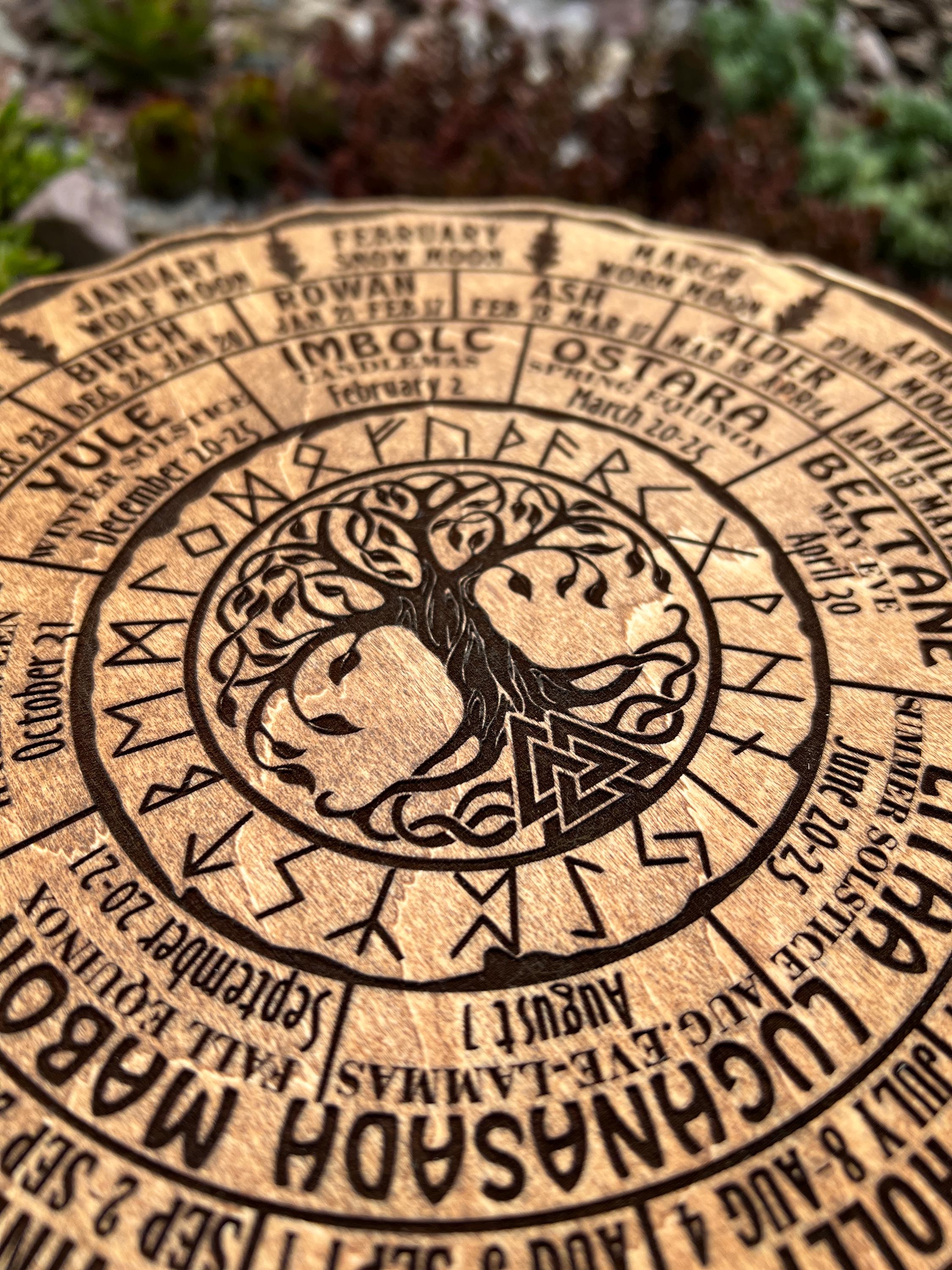 Wheel Of The Year Wood Sign