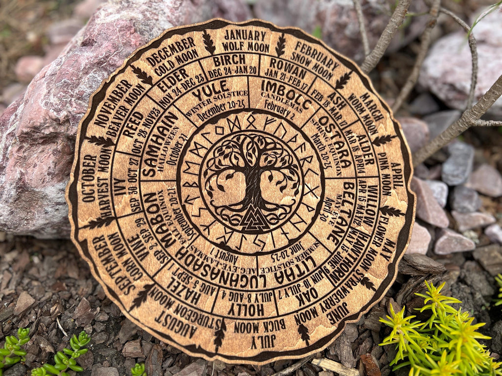 Wheel Of The Year Wood Sign