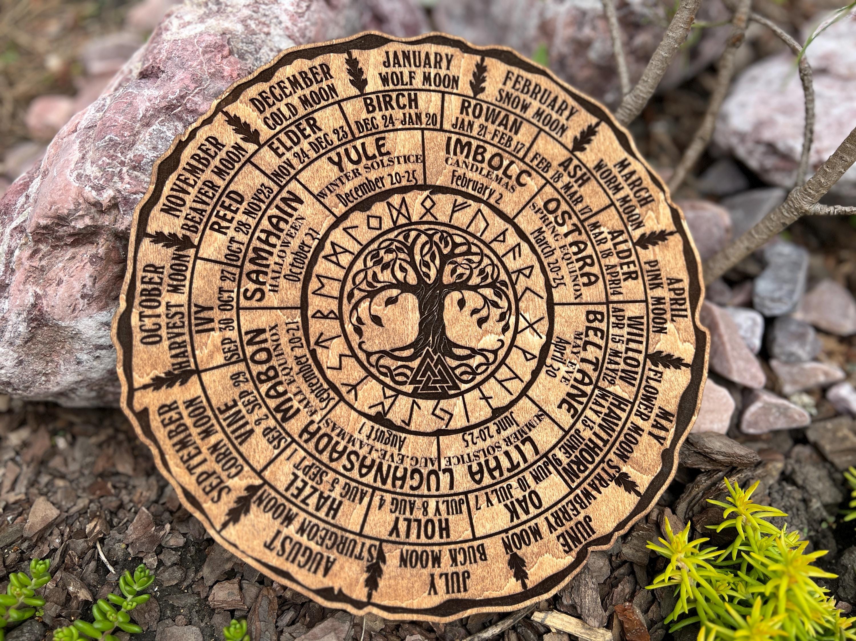 Wheel Of The Year Wood Sign