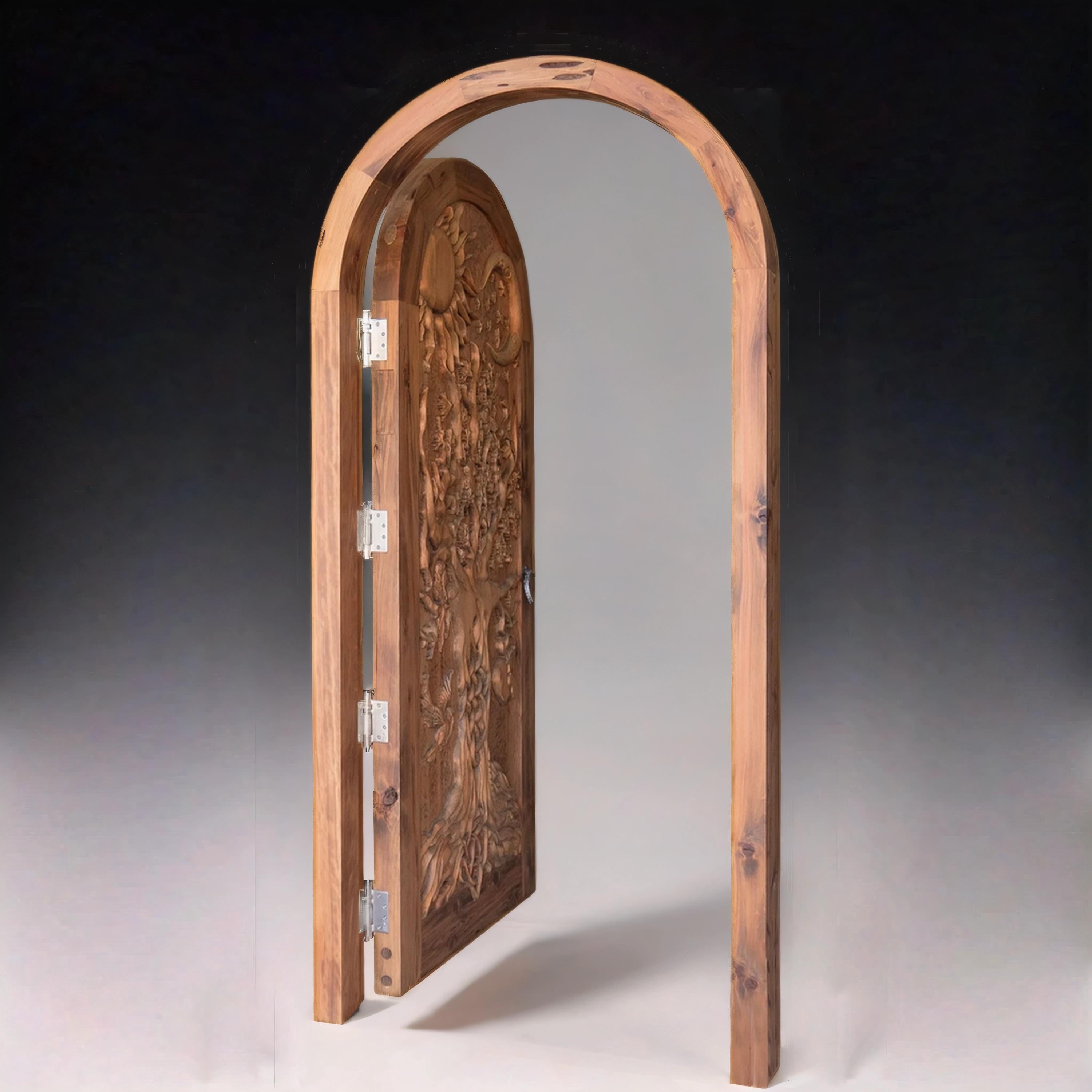 Tree of Life Carved Wooden Door