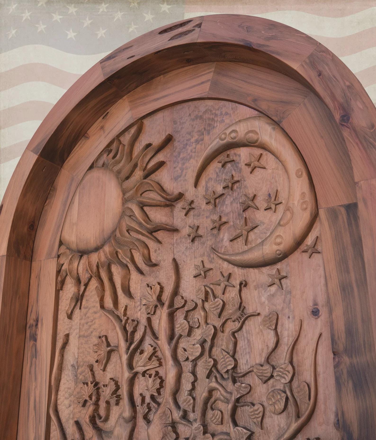 Tree of Life Carved Wooden Door